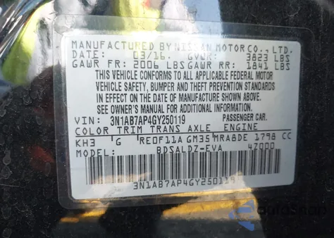 2016 Nissan Sentra Sv z USA, uszkodzony, nr VIN 3N1AB7AP4GY250119